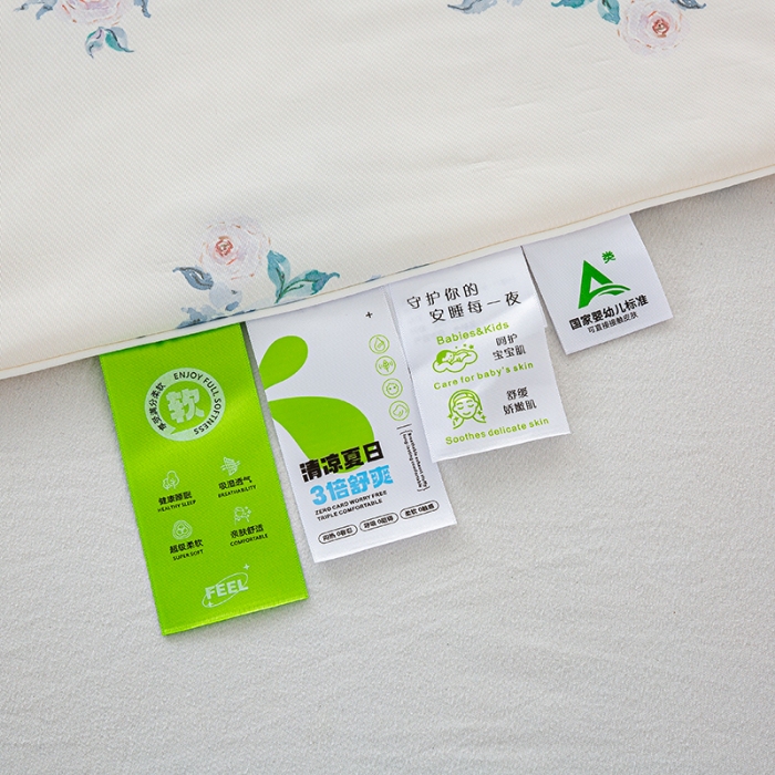 91家纺网 家纺一手货源 找家纺 2026新款3D数码印花有氨凉感丝夏被冰丝夏凉被空调被填充大豆纤维夏被 烟雨霓裳