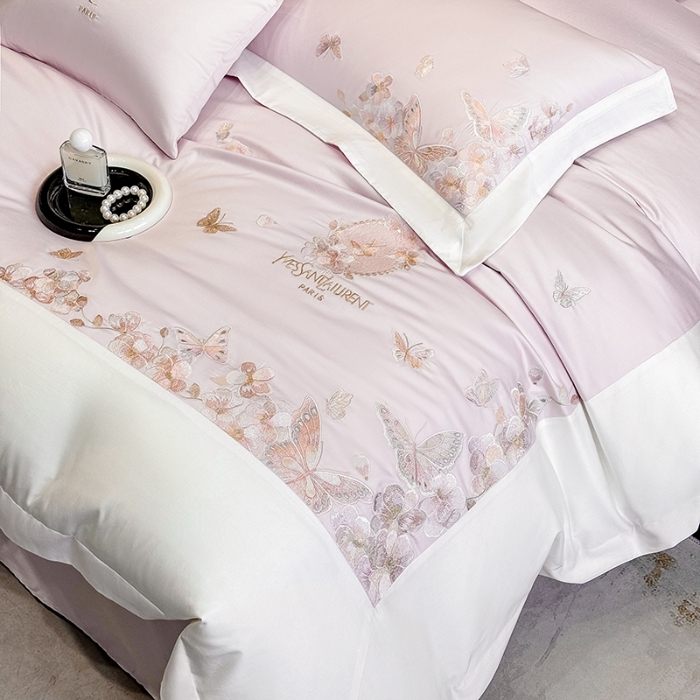 91家纺网 家纺一手货源 找家纺 （总）春夏新品高档礼盒装50*50S贡缎长绒棉刺绣花四件套100%纯棉全棉床单床笠款量大价优