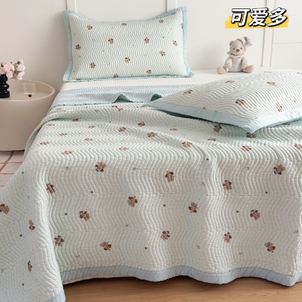 91家纺网 家纺一手货源 找家纺 莫代尔双面天丝床盖三件套200*230CM微凉感厚床单榻榻米防滑炕盖