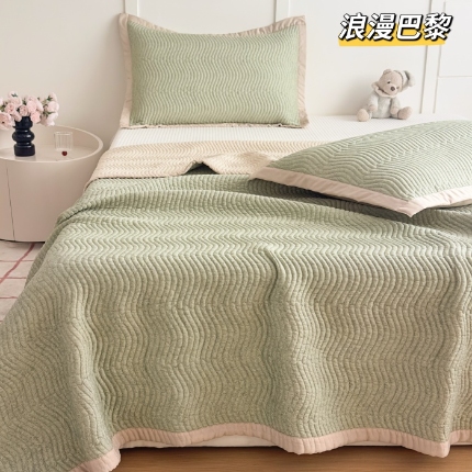 91家纺网 家纺一手货源 找家纺 莫代尔双面天丝床盖三件套230*250CM微凉感厚床单榻榻米防滑炕盖