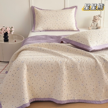 91家纺网 家纺一手货源 找家纺 莫代尔双面天丝床盖三件套230*250CM微凉感厚床单榻榻米防滑炕盖