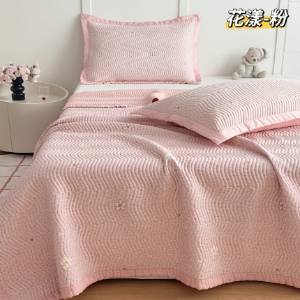 91家纺网 家纺一手货源 找家纺 莫代尔双面天丝床盖三件套230*250CM微凉感厚床单榻榻米防滑炕盖