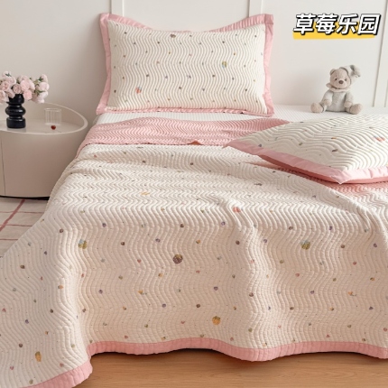 91家纺网 家纺一手货源 找家纺 莫代尔双面天丝床盖三件套230*250CM微凉感厚床单榻榻米防滑炕盖