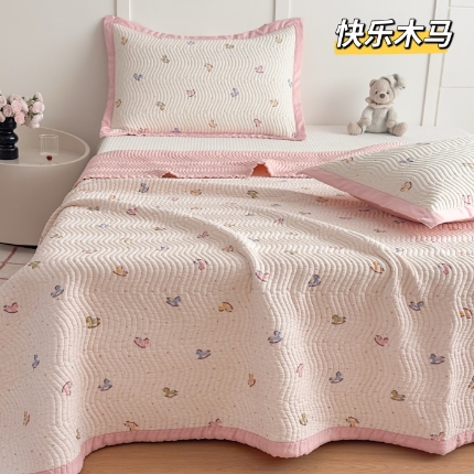 91家纺网 家纺一手货源 找家纺 莫代尔双面天丝床盖三件套230*250CM微凉感厚床单榻榻米防滑炕盖