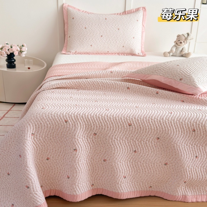 91家纺网 家纺一手货源 找家纺 莫代尔双面天丝床盖三件套230*250CM微凉感厚床单榻榻米防滑炕盖