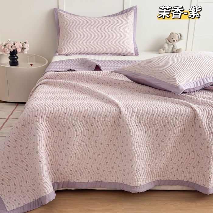 91家纺网 家纺一手货源 找家纺 莫代尔双面天丝床盖三件套230*250CM微凉感厚床单榻榻米防滑炕盖