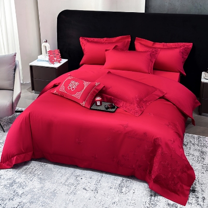 91家纺网 家纺一手货源 找家纺 （总）星蕴家纺 2026新款高档全棉婚庆四件套