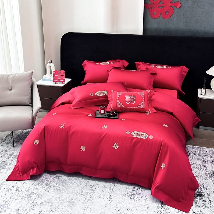 91家纺网 家纺一手货源 找家纺 （总）星蕴家纺 2026新款高档全棉婚庆四件套