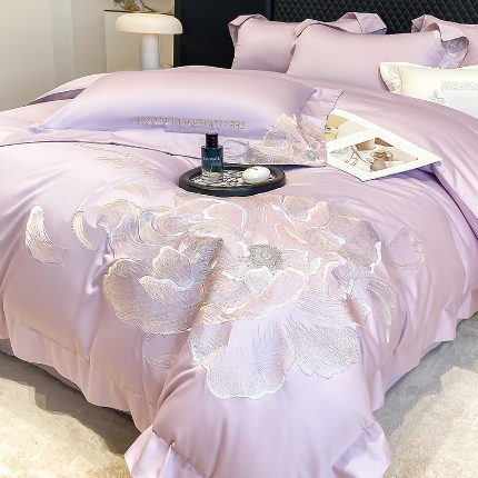 （总）星蕴家纺 2026新款澳棉纯棉正宗长绒棉刺绣四件套-绽放