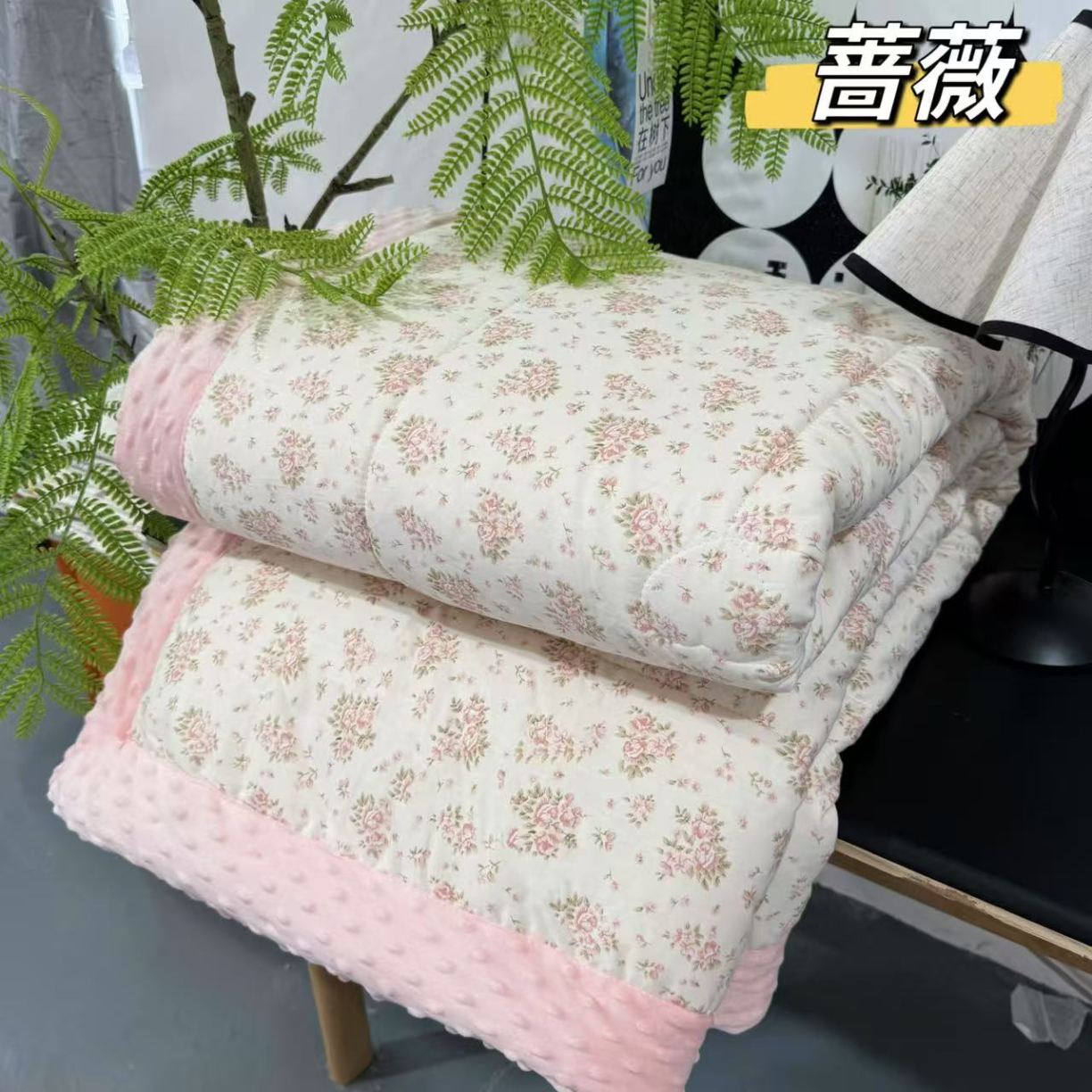 91家纺网 家纺一手货源 找家纺 纯棉单人豆豆被1.5×2米（4斤左右）单人被大豆被子冬被