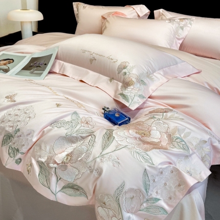 （总）星蕴家纺 2026新款贡缎50长绒棉绣花四件套-玛格丽