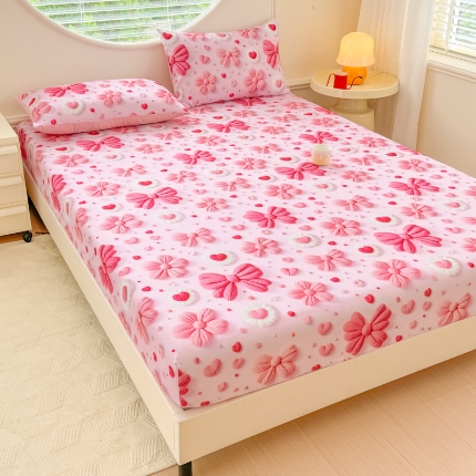 91家纺网 家纺一手货源 找家纺 （总）2026新款5D专版数码印花凉感磨毛单床笠 床笠三件套