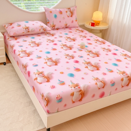 91家纺网 家纺一手货源 找家纺 （总）2026新款5D专版数码印花凉感磨毛单床笠 床笠三件套