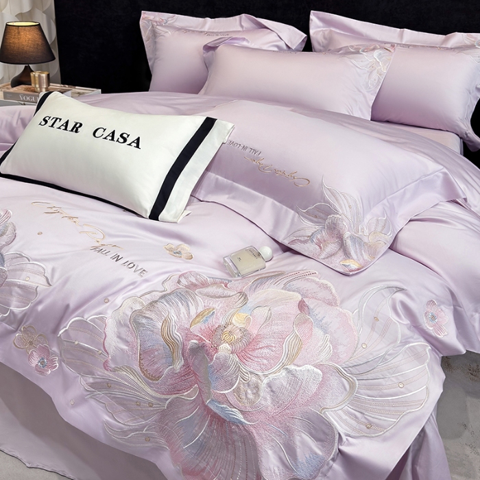 91家纺网 家纺一手货源 找家纺 （总）星蕴家纺 2026新款正宗澳棉长绒棉贡缎四件套-晨曦