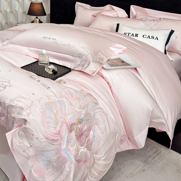 91家纺网 家纺一手货源 找家纺 （总）星蕴家纺 2026新款正宗澳棉长绒棉贡缎四件套-晨曦