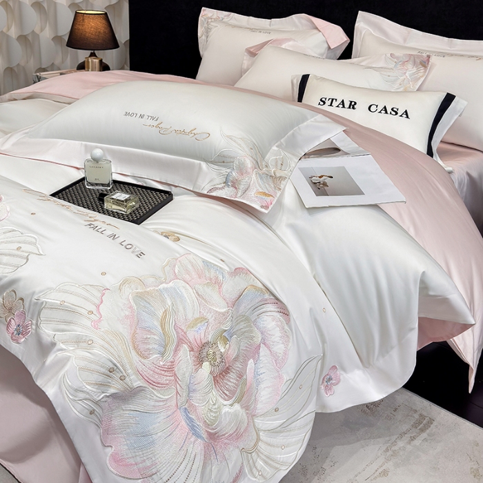 91家纺网 家纺一手货源 找家纺 （总）星蕴家纺 2026新款正宗澳棉长绒棉贡缎四件套-晨曦