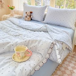 91家纺网 家纺一手货源 找家纺 （总）被窝家纺 2026新款全棉纯棉有氧双层纱多功能夏被夏凉被空调被四件套,蓝风铃,柠檬花,费尔岛小熊,蓝色泡泡,绿玫瑰,萌星,车厘子,泡芙狗,清桃-粉,小野花,樱桃甜心,紫罗兰