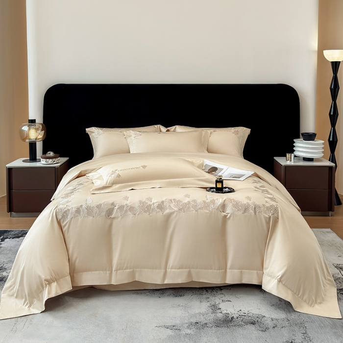 91家纺网 家纺一手货源 找家纺 （总）星蕴家纺 2026新款贡缎长绒棉纯色四件套-多米