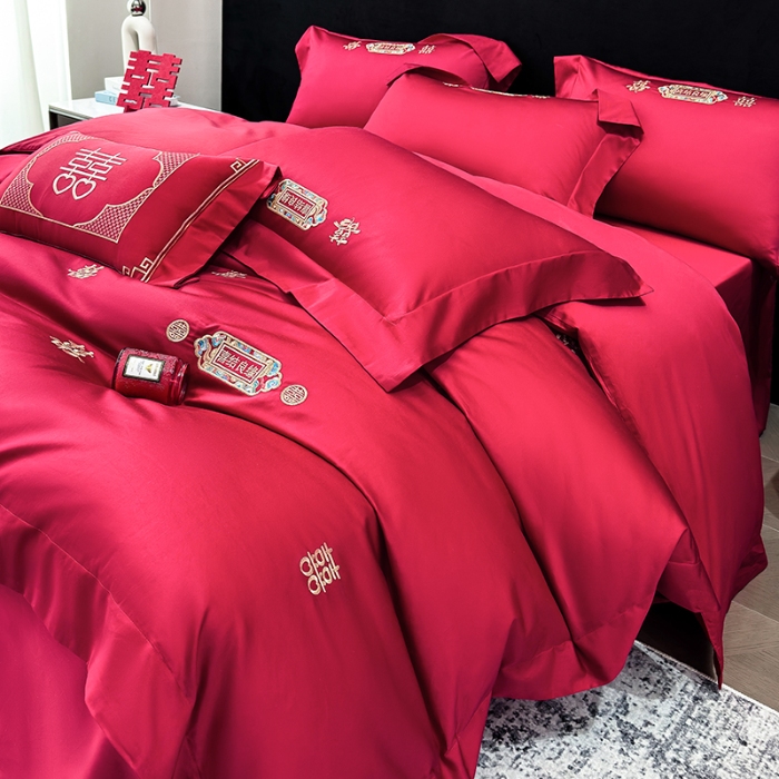 91家纺网 家纺一手货源 找家纺 （总）星蕴家纺 2026新款高档全棉婚庆四件套