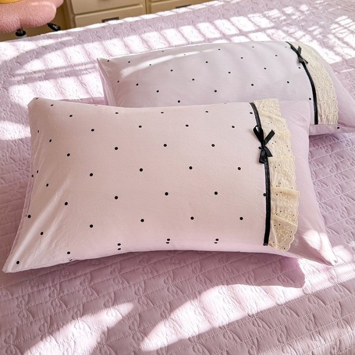 91家纺网 家纺一手货源 找家纺 漫布云家纺 2026新款春夏古法水洗棉床盖款四件套-波点系列 波点-星云紫