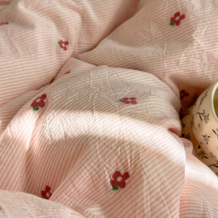 91家纺网 家纺一手货源 找家纺 （总）艾咪-Amy ntmy 2026新款法式花边全棉色织小提花四件套