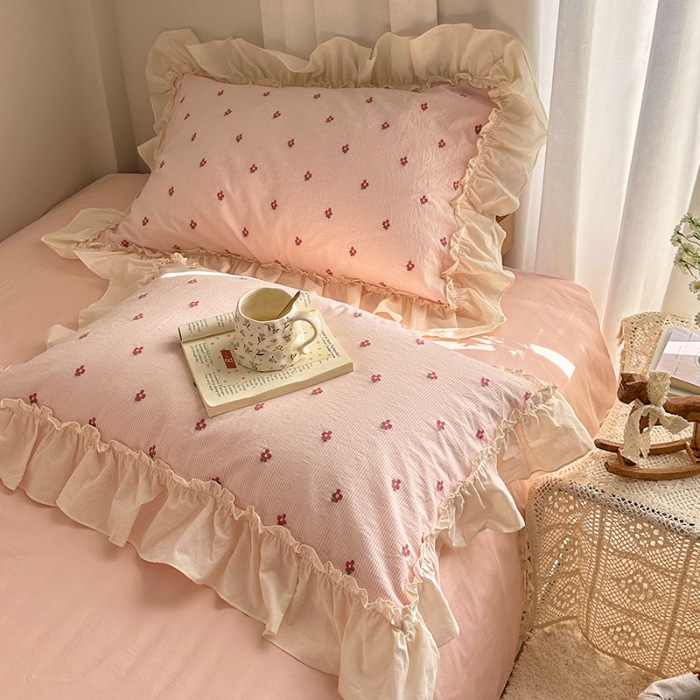 91家纺网 家纺一手货源 找家纺 （总）艾咪-Amy ntmy 2026新款法式花边全棉色织小提花四件套