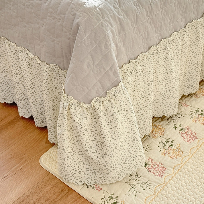 91家纺网 家纺一手货源 找家纺 漫布云家纺 2026春夏新款超柔云朵棉床盖款四件套-花甜梦系列 花甜梦-雅致灰 