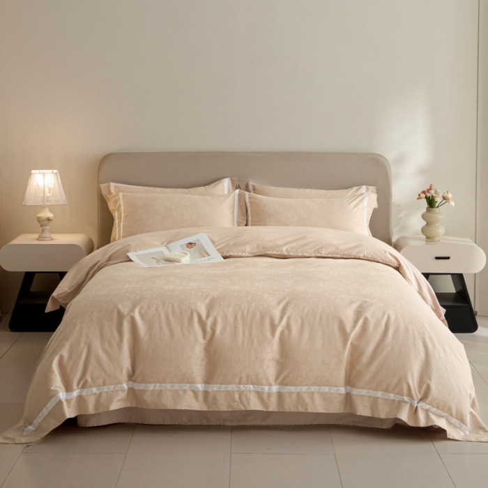 91家纺网 家纺一手货源 找家纺 （总）【控价】新方向 2026年提花50s双股全棉贡缎长绒棉纯棉四件套-繁花