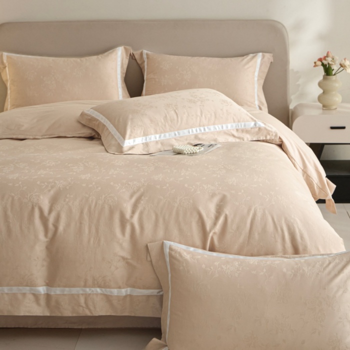 91家纺网 家纺一手货源 找家纺 （总）【控价】新方向 2026年提花50s双股全棉贡缎长绒棉纯棉四件套-繁花