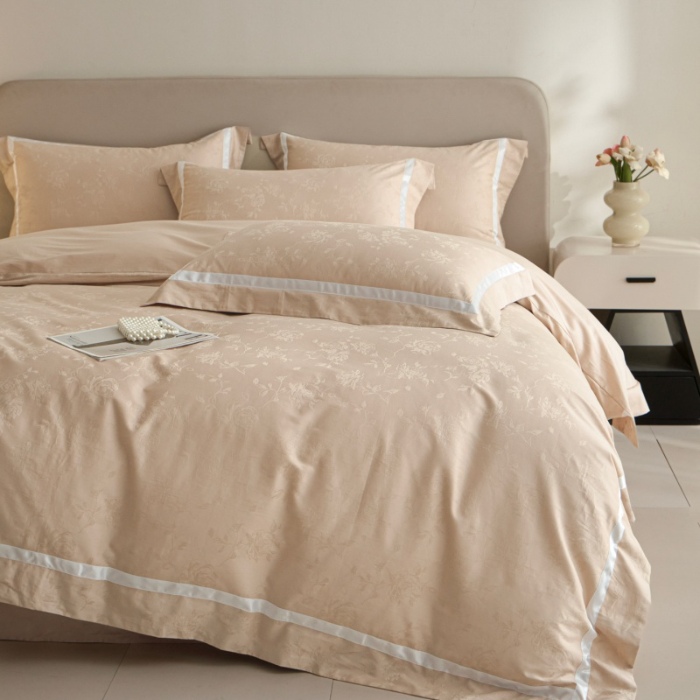 91家纺网 家纺一手货源 找家纺 （总）【控价】新方向 2026年提花50s双股全棉贡缎长绒棉纯棉四件套-繁花