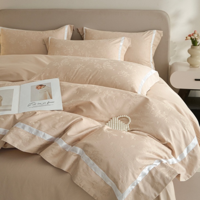 91家纺网 家纺一手货源 找家纺 （总）【控价】新方向 2026年提花50s双股全棉贡缎长绒棉纯棉四件套-繁花