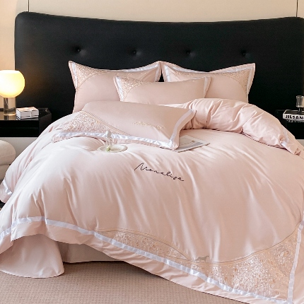 91家纺网 家纺一手货源 找家纺 （总）【控价】新方向 2026新款刺绣50s双股全棉贡缎长绒棉四件套-威尔