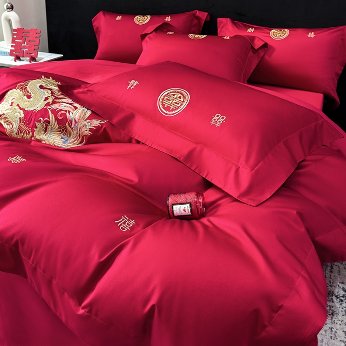 91家纺网 家纺一手货源 找家纺 （总）星蕴家纺 2026新款高档全棉婚庆四件套