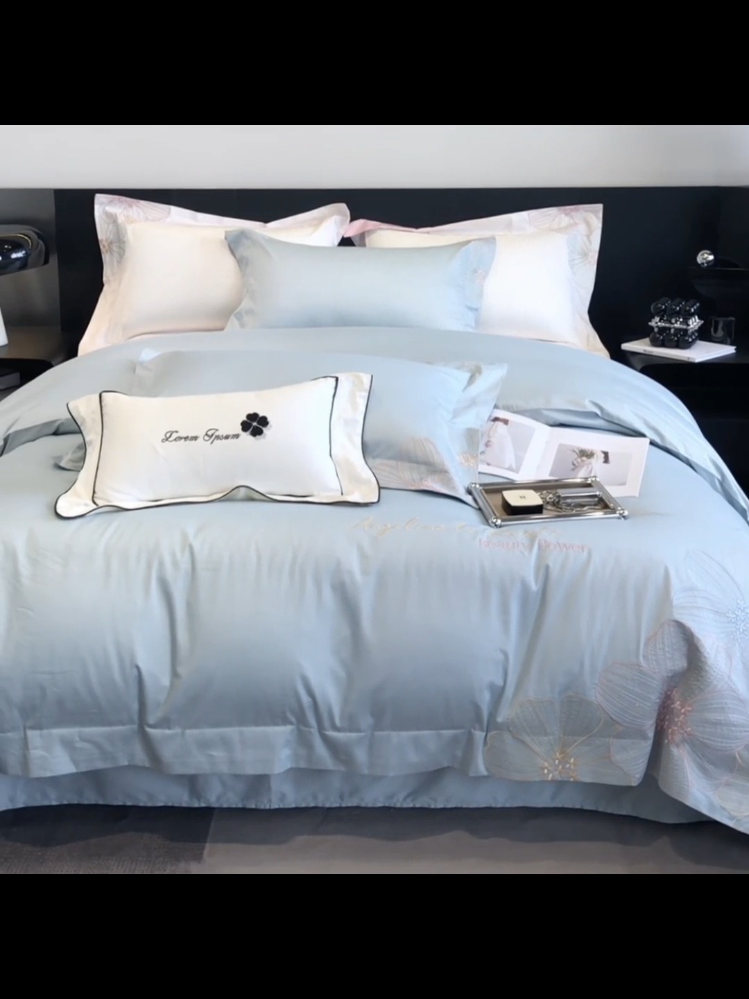 91家纺网 家纺一手货源 找家纺 （总）2026新款新款全棉刺绣四件套-绚丽【高档礼盒包装】