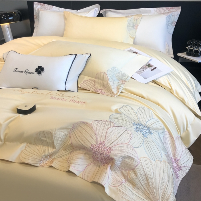 91家纺网 家纺一手货源 找家纺 （总）2026新款新款全棉刺绣四件套-绚丽【高档礼盒包装】