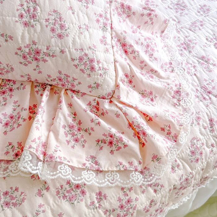 91家纺网 家纺一手货源 找家纺 苏米娜家纺 2026春夏新款超柔云朵棉古法水洗棉床盖款四件套--小清新系列 花开半夏