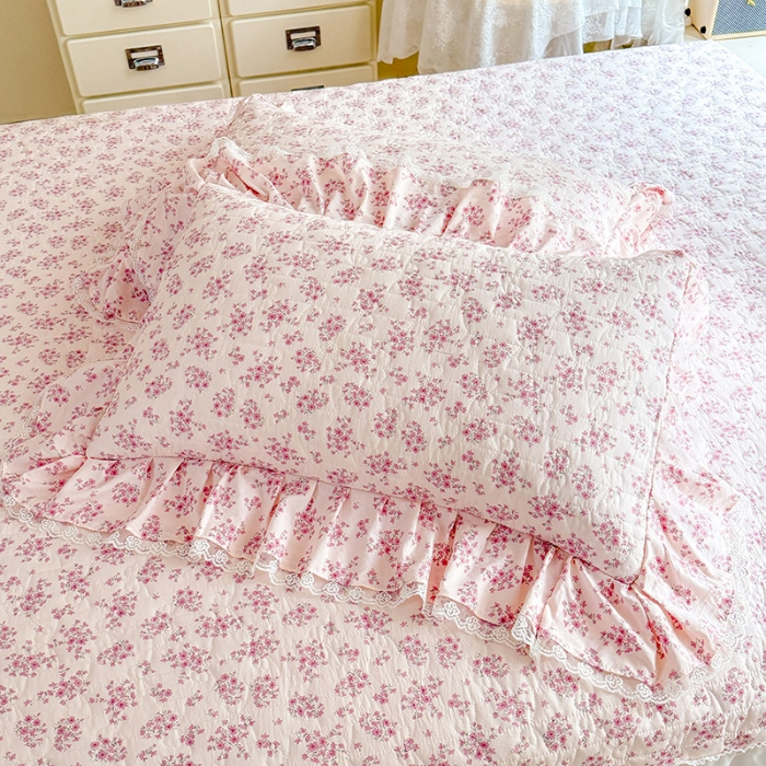 91家纺网 家纺一手货源 找家纺 苏米娜家纺 2026春夏新款超柔云朵棉古法水洗棉床盖款四件套--小清新系列 花开半夏