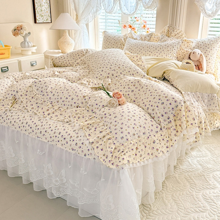 91家纺网 家纺一手货源 找家纺 苏米娜家纺 2026春夏新款超柔云朵棉古法水洗棉床盖款四件套--小清新系列 海盐拿铁 