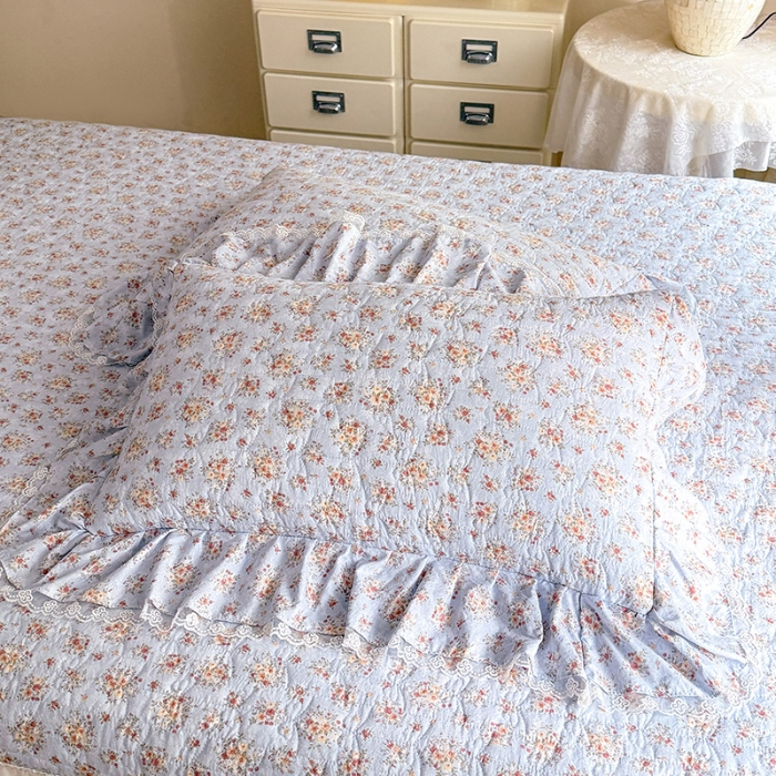 91家纺网 家纺一手货源 找家纺 苏米娜家纺 2026春夏新款超柔云朵棉古法水洗棉床盖款四件套--小清新系列 兰亭序