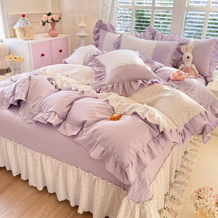 91家纺网 家纺一手货源 找家纺 （总）苏米娜家纺SUMINA 2026春夏新款超柔云朵棉床盖款四件套-花甜梦系列