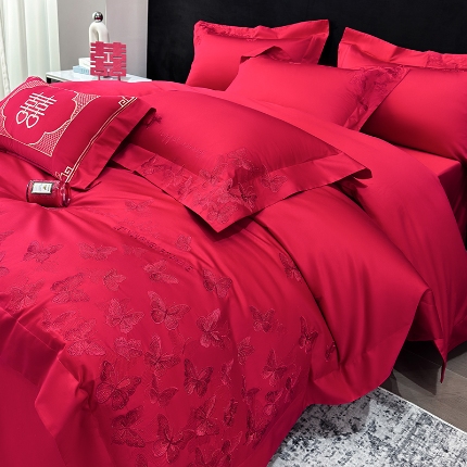 91家纺网 家纺一手货源 找家纺 （总）星蕴家纺 2026新款高档全棉婚庆四件套