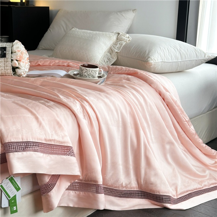 91家纺网 家纺一手货源 找家纺 总 2026春夏大提花轻奢美国进口Naia醋酯纤维夏被夏凉被空调被子被