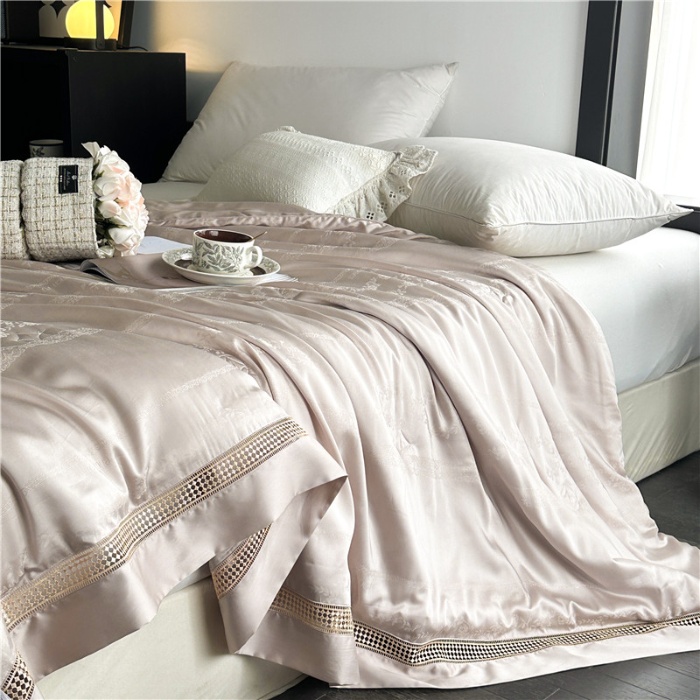 91家纺网 家纺一手货源 找家纺 总 2026春夏大提花轻奢美国进口Naia醋酯纤维夏被夏凉被空调被子被