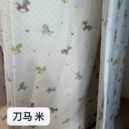 莫兰迪  套件面料全棉皱皱纱印花系列