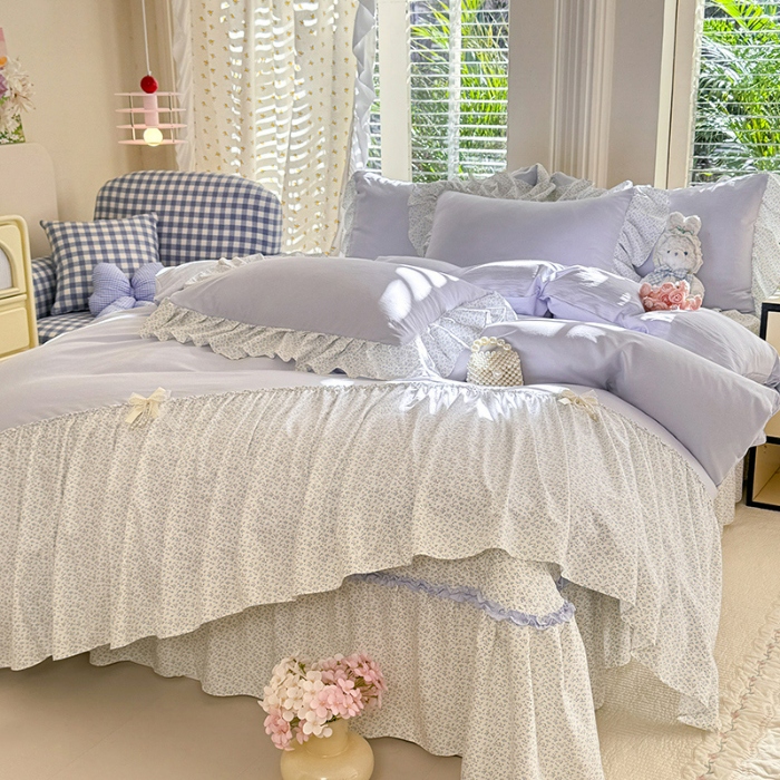 91家纺网 家纺一手货源 找家纺 （总）苏米娜家纺SUMINA 2026新款春夏超柔云朵棉床盖款四件套-艾洛花园系列