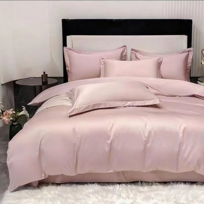 91家纺网 家纺一手货源 找家纺 梦丝语纯色糸列50双股100支长绒棉轻奢高端单被套