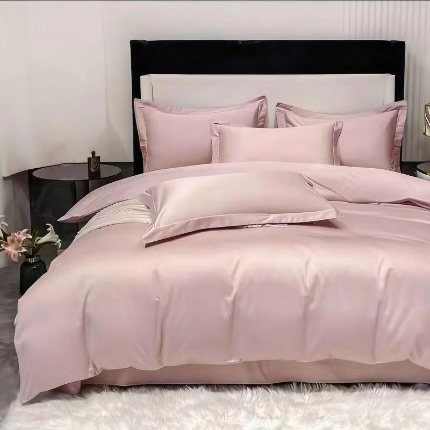 91家纺网 家纺一手货源 找家纺 梦丝语纯色糸列50双股100支长绒棉轻奢高端单被套