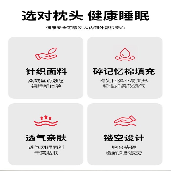 91家纺网 家纺一手货源 找家纺 （总）太空记忆棉枕头慢回弹高低睡眠枕头波浪枕家用记忆枕批发