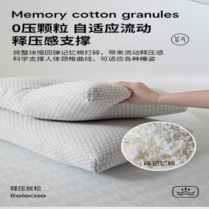 91家纺网 家纺一手货源 找家纺 （总）太空记忆棉枕头慢回弹高低睡眠枕头波浪枕家用记忆枕批发