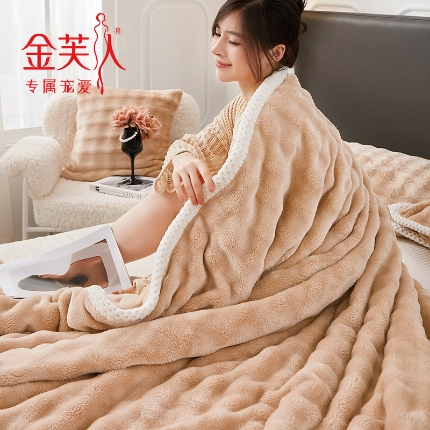 91家纺网 家纺一手货源 找家纺 （总）高品质加厚仿兔毛绒毯金芙人绒毯多功能午睡毛毯办公室沙发小毯子车用盖毯礼品促销会销团购礼盒装